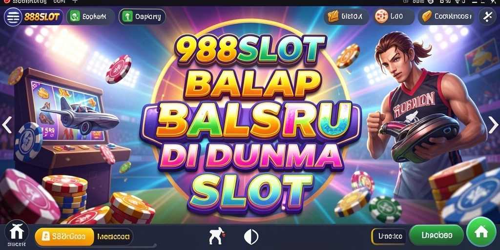 Screenshot menunjukkan aksi balap seru dalam 988SLOT.