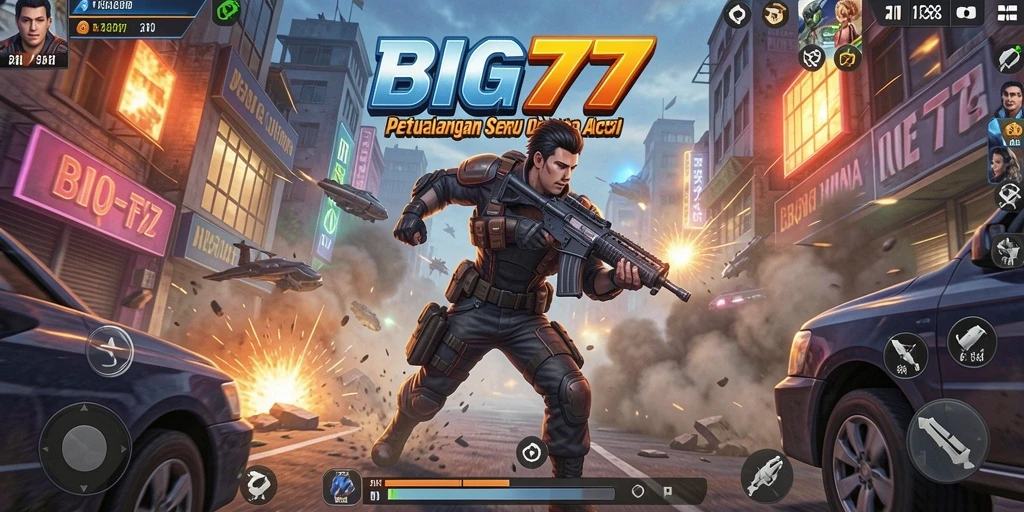 Tangkapan layar dari BIG77 menampilkan aksi pertempuran yang mendebarkan.