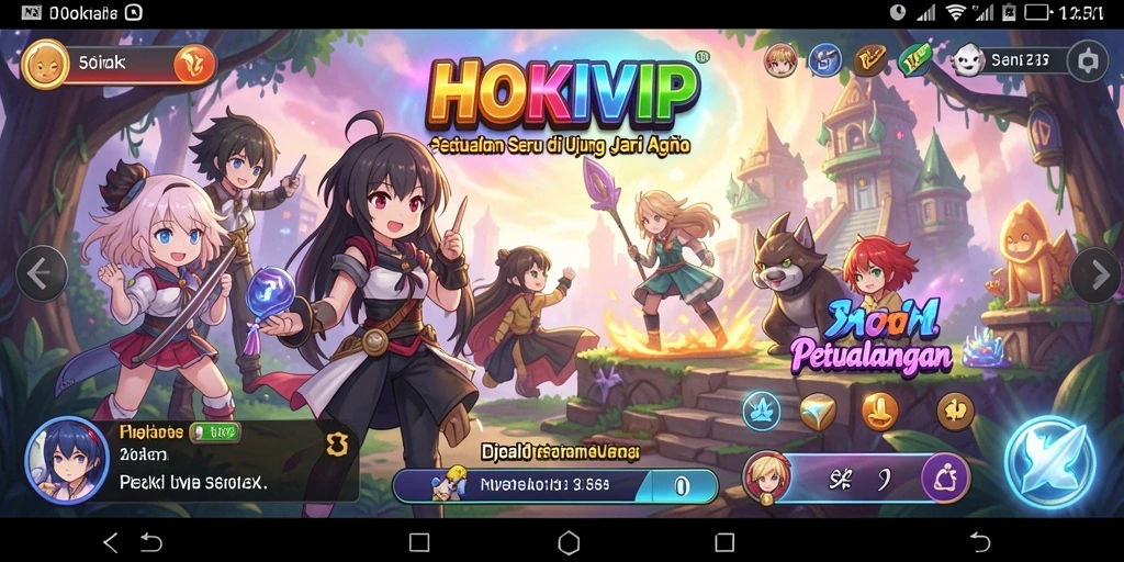 Tampilan gameplay HOKIVIP yang menarik dengan karakter anime.