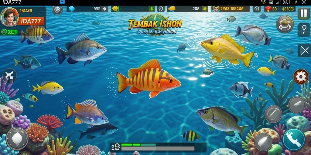 Screenshot utama IDA777 menampilkan gameplay Tembak Ikan yang menarik.