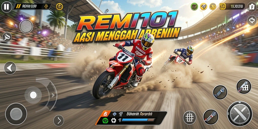 Tampilan gameplay intens dalam balap mobil seru.